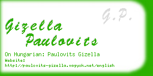 gizella paulovits business card
